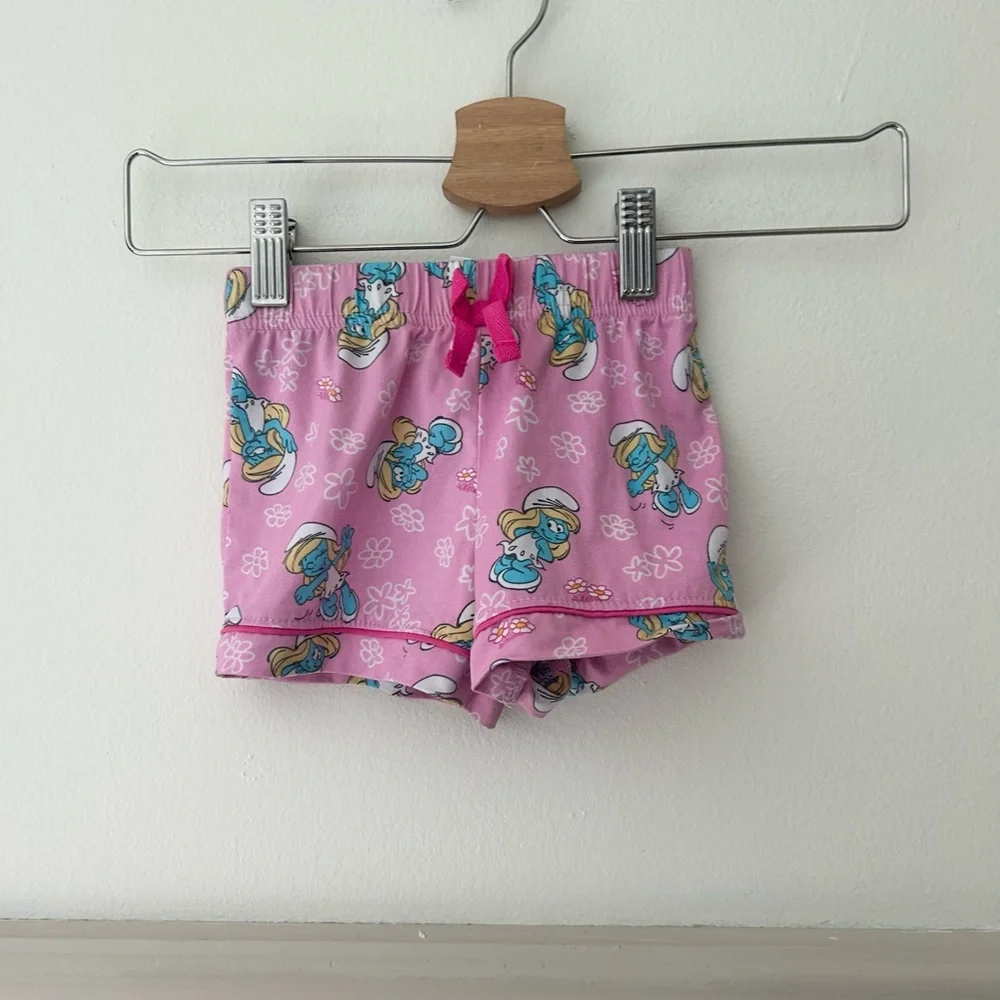 Girls 3T The Smurfs Smurfette Adorable Pink Cartoon Kids Pajama Set